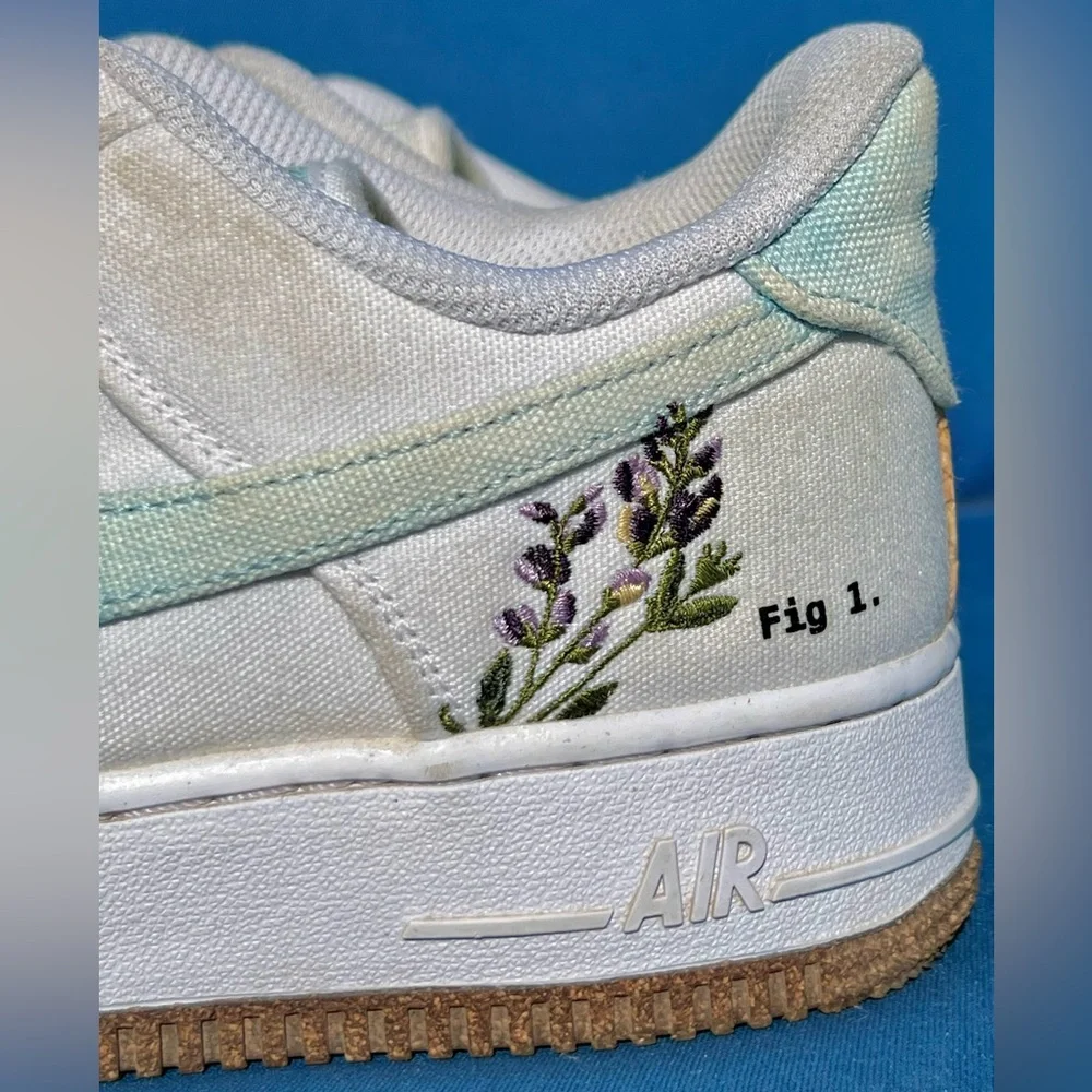 Nike Air Force 1 “Fig. 1 Indigo” Canvas Sneakers CZ0269-100 - Picture 5 of 13